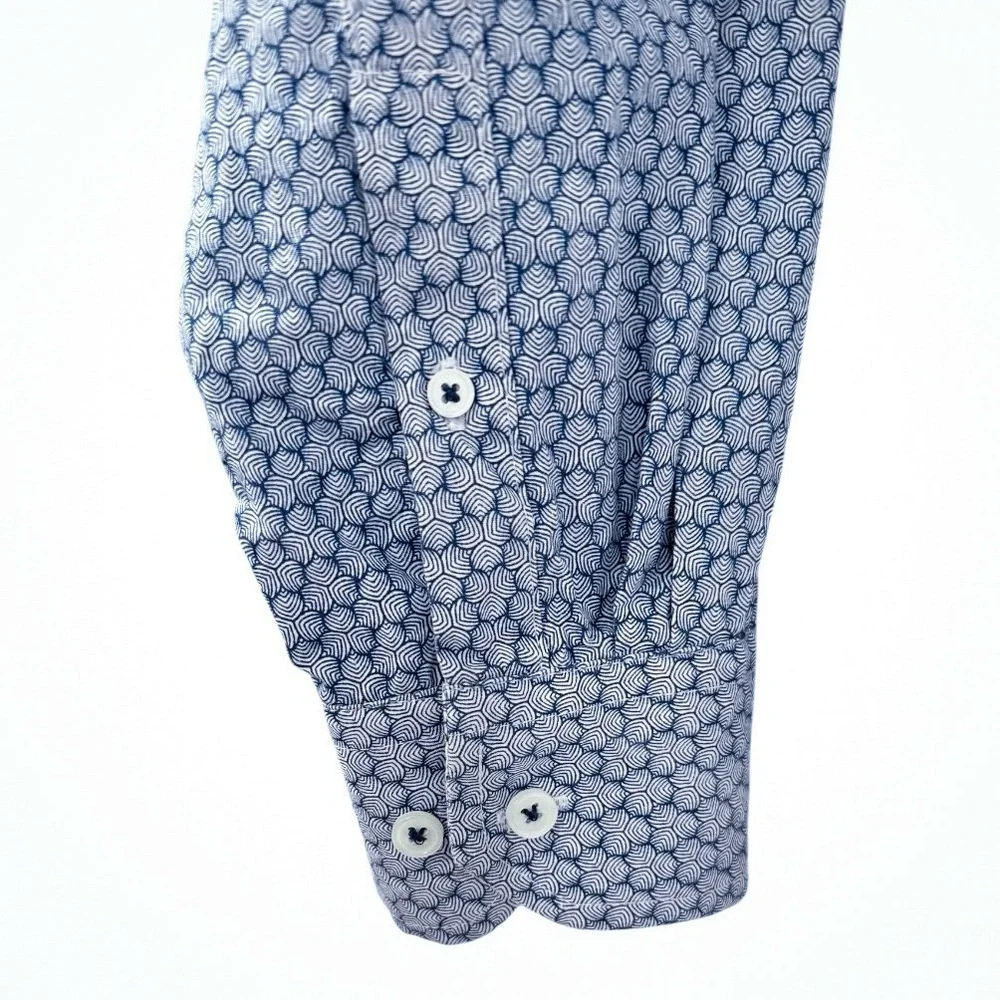 Report Collection Modern Fit Geo Print Button Front Shirt - Picture 5 of 8